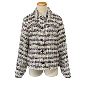 Scotch & Soda Jacket Women's S Small Black Pink Striped Collar Buttons
